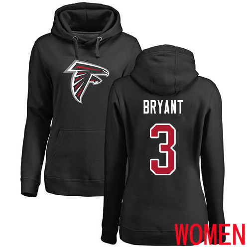 Atlanta Falcons Black Women Matt Bryant Name And Number Logo NFL Football #3 Pullover Hoodie Sweatshirts->nfl t-shirts->Sports Accessory